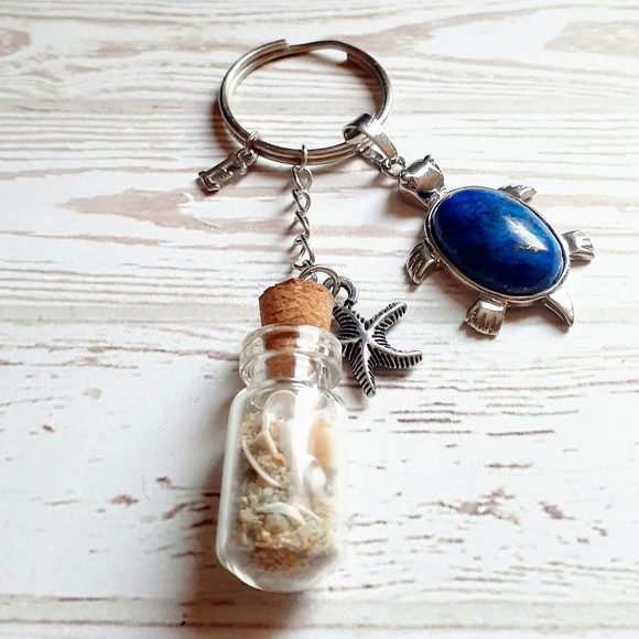 Letter "E" Ocean-Theme Keychain - Picture 4 of 4